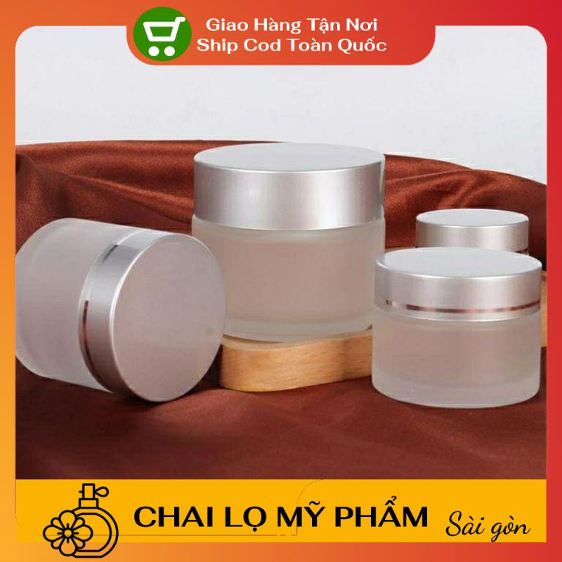 Hủ Đựng Kem ❤ SIÊU RẺ ❤ Hũ Chiết Mỹ Phẩm Thủy Tinh Nắp Bạc 30g đựng kem , phụ kiện du lịch