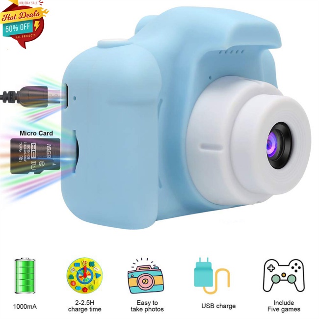 Máy Quay Phim Kỹ Thuật Số Hd Thông Minh Màn Hình Hd Sạc Được Dành Cho Trẻ Em