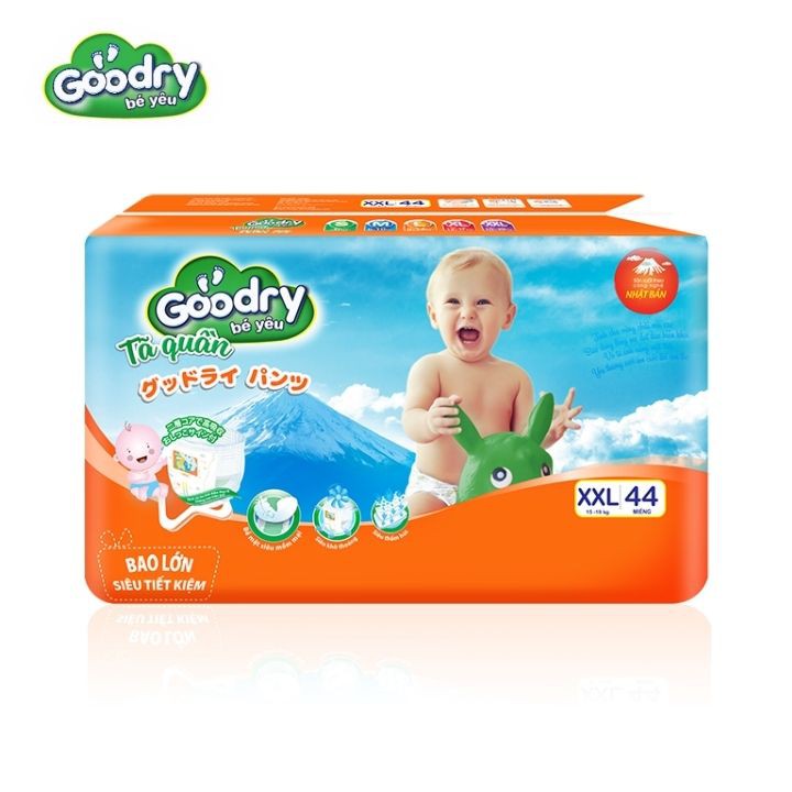 [Mã BMBAU50 giảm 7% đơn 99K] Tã quần Goodry XXL44 (15-19kg) - Công nghệ Nhật Bản thấm hút nhanh, mềm mại thoáng mát