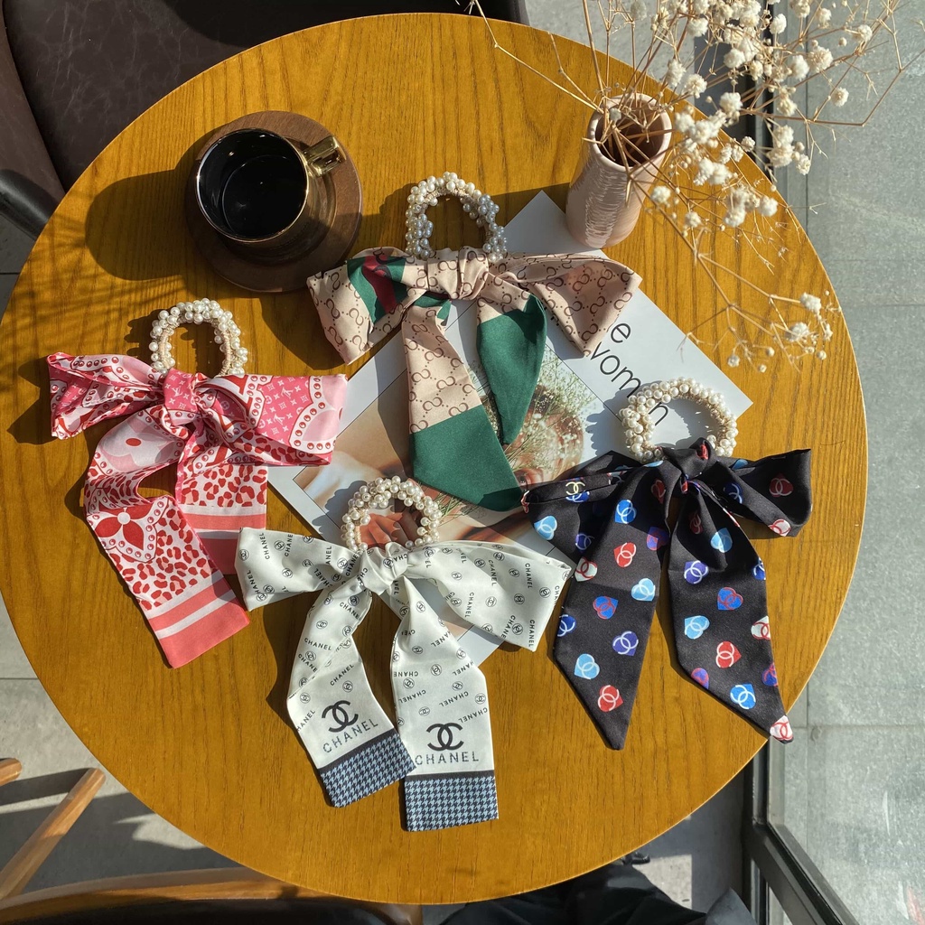 Băng đô cài tóc đính nơ ruy băng phong cách Hàn Quốc thời trang mới cho nữ