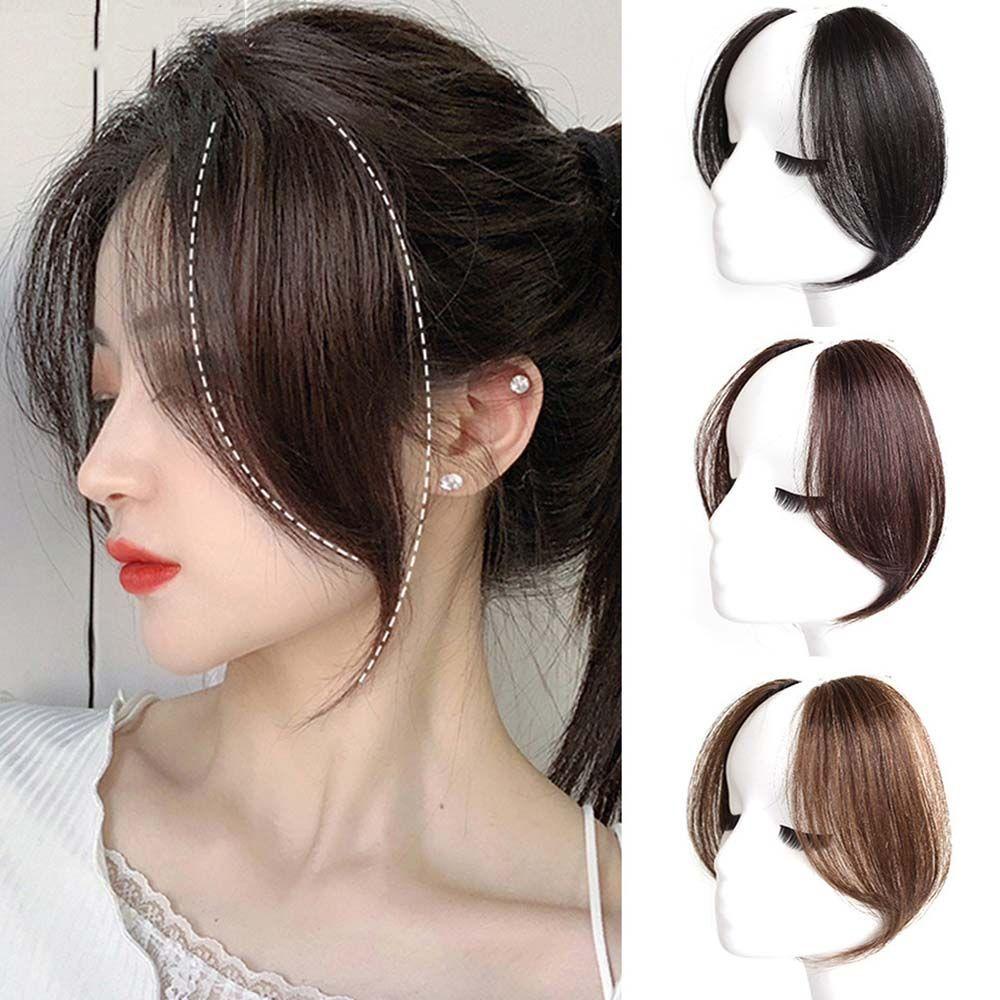 Bộ Tóc Giả Bằng Sợi Tổng Hợp Hai Mặt Màu Đen / Nâu Thời Trang Dành Cho Nữ
