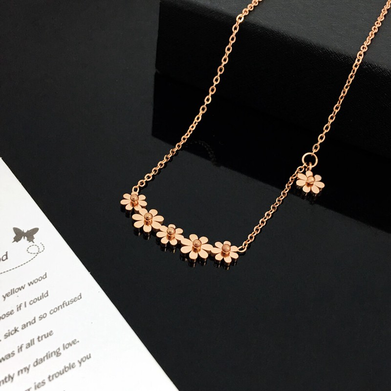 Trendy Stainless Steel Necklace for Women Charm Four leaf Flower Choker Collares Chain Pendants High Quality Nice Jewelry Gift Drop Shipping