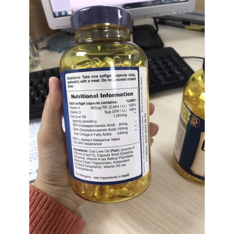 [CHÍNH HÃNG] Dầu gan cá tuyết COD LIVER OIL