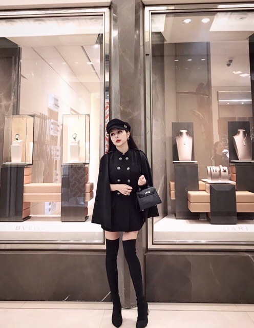 bốt len đùi gót gương cao cấp