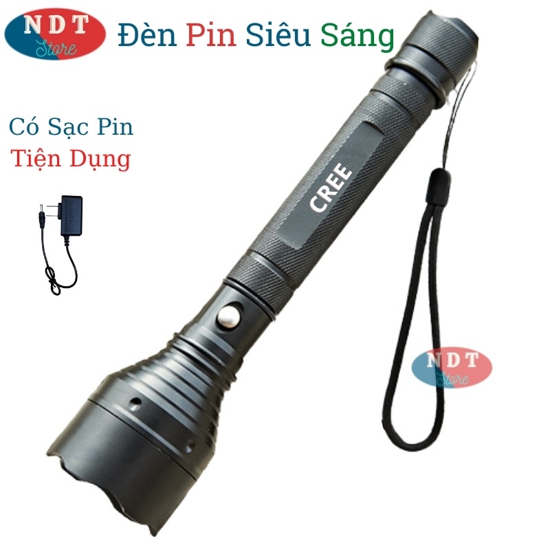 Đèn Pin Cầm Tay Siêu Sáng CREE Ultrafire Có Hộp Hợp Kim Chống Nước Ánh Sáng Mạnh Pin Khỏe Kèm Sạc Siêu Tiện Dụng