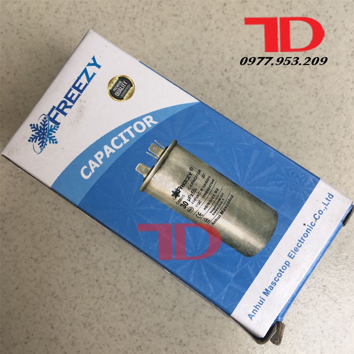 Tụ điều hòa Freezy, CAPA quạt đuôi nóng, CAPACITOR Freezy - Điện Lạnh Thuận Dung