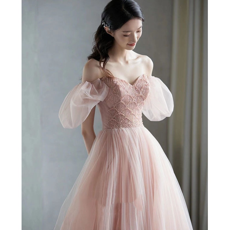 * * V * j Đầm Dạ Hội Cao Cấp Màu Hồng Nhạt Phong Cách Mới 2024 Cho Nữ
