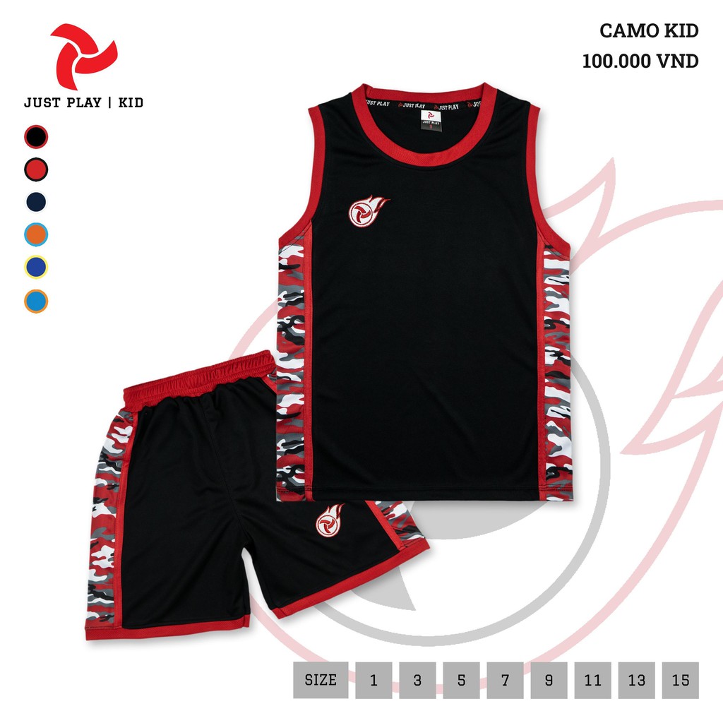 Quần Áo Bóng rổ Trẻ Em JustPlay Camo CAO CẤP