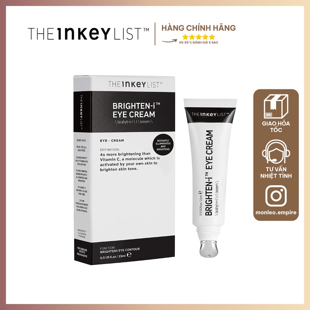 Kem dưỡng mắt The Inkey List Brighten-i Eye Cream 15ml