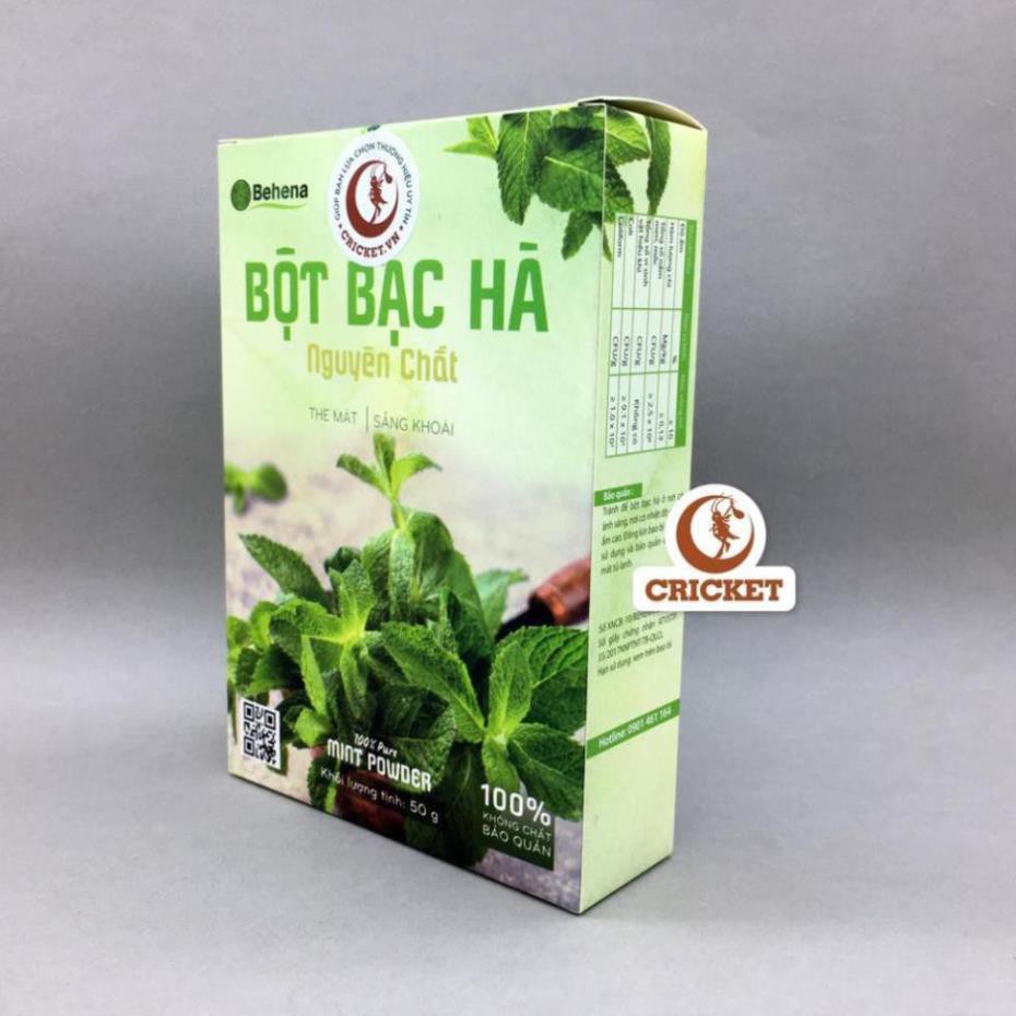 Bột Bạc Hà Nguyên Chất Behena The Mát Sản Khoái Trị Mụn Làm Đẹp Da - Hộp 50g [Helifood]