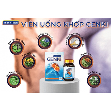 Xương Khớp GENKI ❤️[ CHÍNH HÃNG ] ❤️  Hỗ trợ đau nhức xương khớp đau mỏi vai gáy cổ lưng gối thoái hóa thoát vị