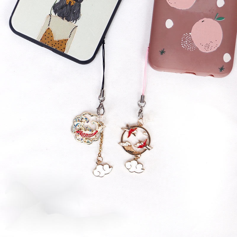 Nút Bịt Cổng Sạc Điện Thoại Di Động Chống Bụi Hình Chim Hạc Phong Cách Trung Hoa