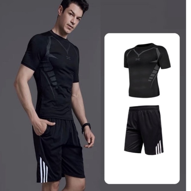 Bộ đồ tập Gym nam, set quần áo chơi thể thao, tập thể hình nam mẫu mới 2022 Top Menswear