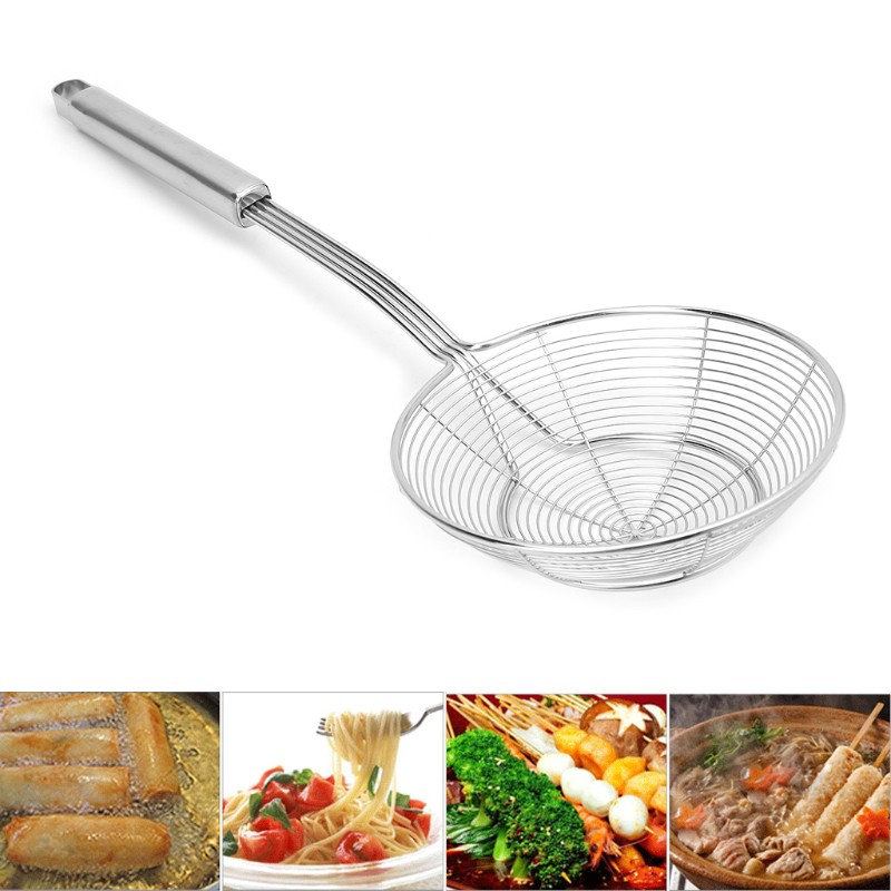 HO Solid Spider Strainer Skimmer Ladle Stainless Steel Kitchen Utensil Tool