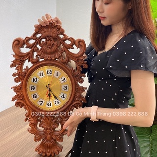 Đồng hồ gỗ, đồng hồ treo tường mẫu Hoa Lan Tây phong cách Châu Âu