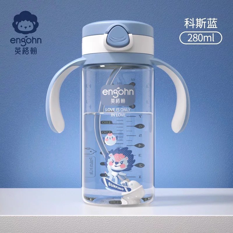 Bình tập hút nước cho bé chống tràn chống sặc Engohn chính hãng chất liệu Tritan 240/280ml