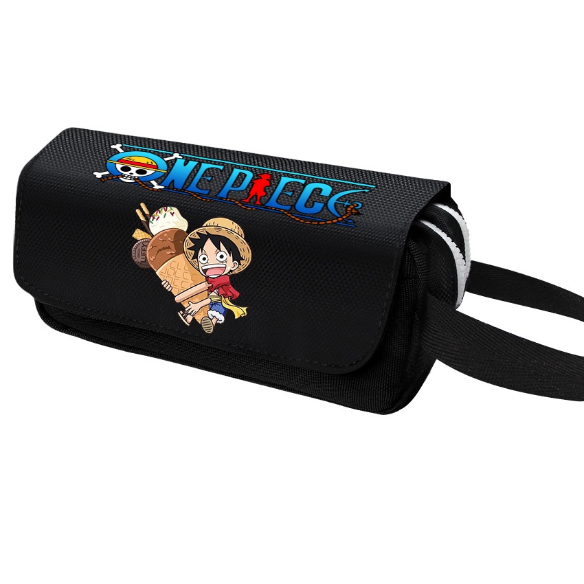 Túi Đựng Bút Bằng Nylon Chống Nước Đa Năng Hình Anime One Piece 2D Monkey Luffy Roronoa Anime