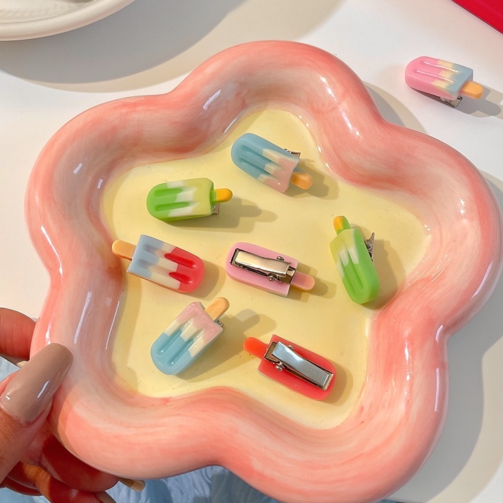 Kẹp Tóc Hình Cây Kem Bằng Acrylic Dễ Thương Cho Bé