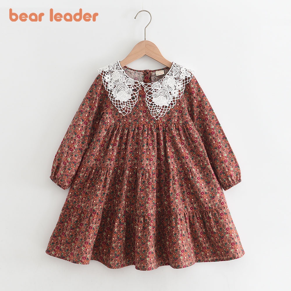 Đầm công chúa BEAR LEADER phối ren hoa thời trang mùa thu dành cho bé gái