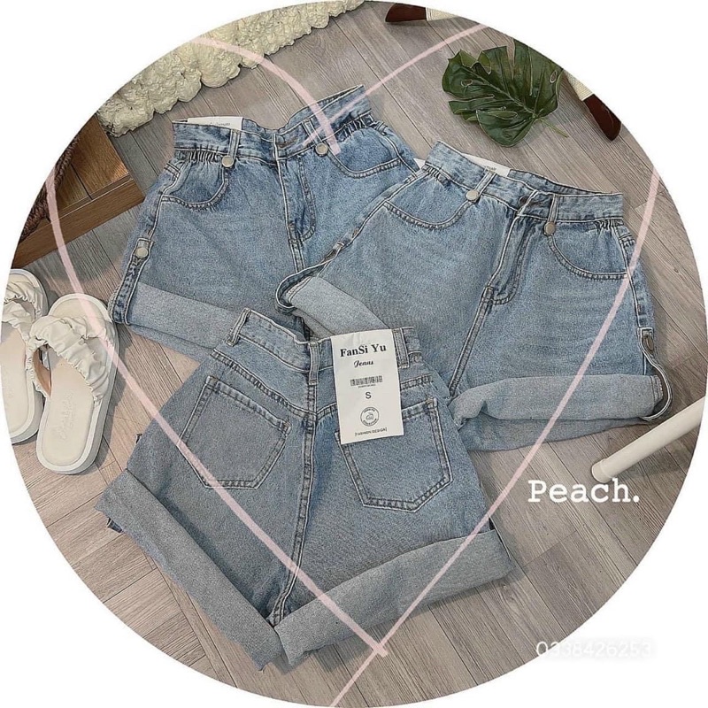 Quần sooc bò jean nữ cạp cao shorts jeans Quảng Châu phong cách Hàn Quốc sành điệu