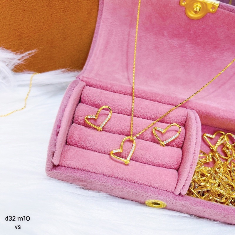 Dây chuyền vàng mặt tim hở siêu đẹp