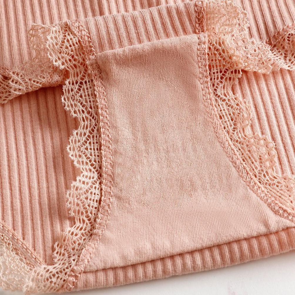 Quần lót cotton sợi tăm tre viền ren đính nơ thông hơi xuất Nhật