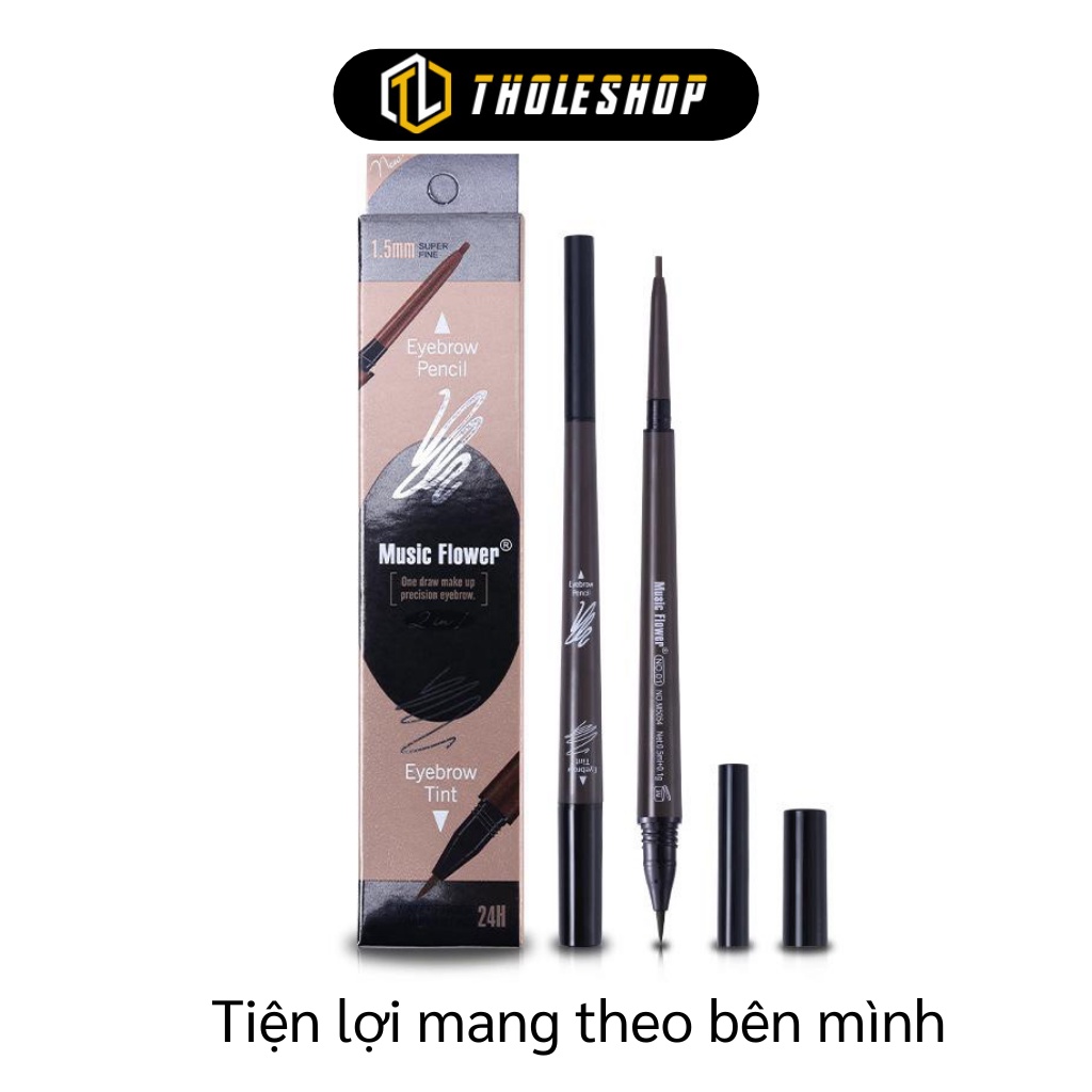 Chì Kẻ Mày - Bút Chì Kẻ Lông Mày 2 Đầu Music Flower Bền Màu, Chống Nước, Mồ Hôi 5562