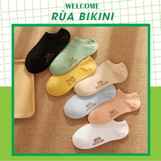 COMBO 7 đôi tất, Set Tất tuần 7 ngày 7 đôi, hàng cotton dày dặn tất trơn cổ ngắn cho nam và nữ