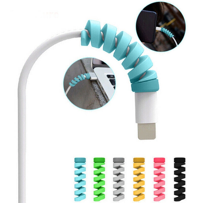 Bộ 2 Vỏ Bọc Bảo Vệ Dây Cáp Bằng Silicon Hình Xoắn Ốc