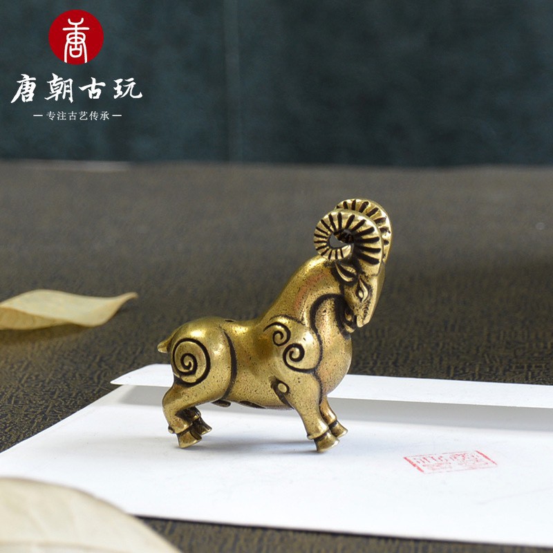 Tượng đồng mini phong thủy tượng dê linh vật tuổi mùi trang trí nhà cửa