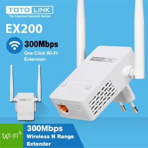 Thiết bị Kích sóng WiFi Repeater TOTOLINK EX200 (Trắng)