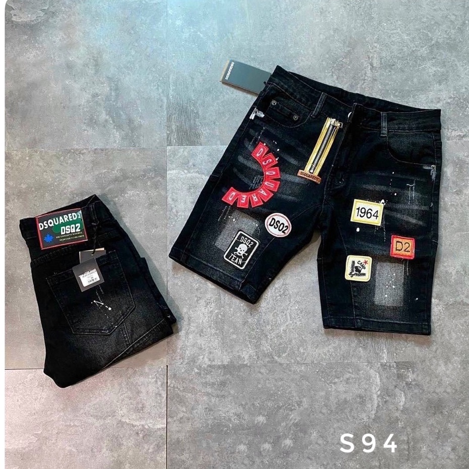 quần short jean nam đen khóa kéo lệch mẫu mới hot nhất,vải jean dày mềm kiểu dáng trẻ trung Carollstore S94