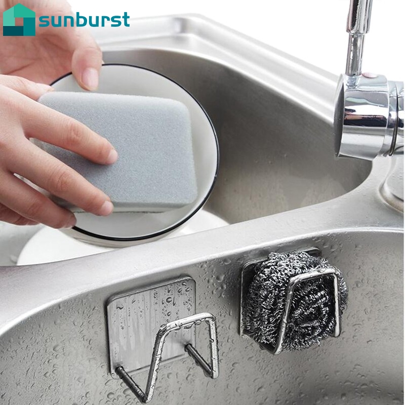 Giá đỡ treo đồ bằng thép không gỉ tự dính cho nhà bếp và phòng tắm