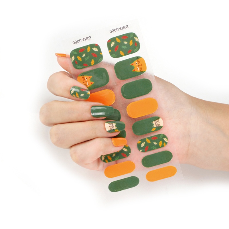 Pepa semi cured gel nail strips 1 tờ gel stickers wraps for home salon