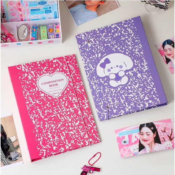 Binder đựng card A5 Composition Book Sổ còng bìa cứng album đựng ảnh idol | BNS051