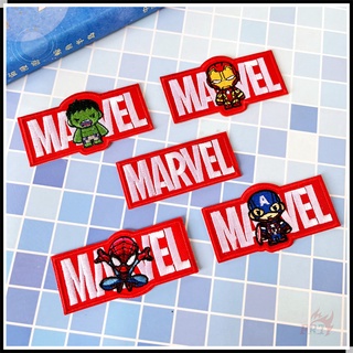 Miếng vá dán ủi thêu hình Đội Trưởng Mỹ/ Người Sắt/ Hulk/ Người Nhện hoạt hình Marvel tự trang trí quần áo/túi xách