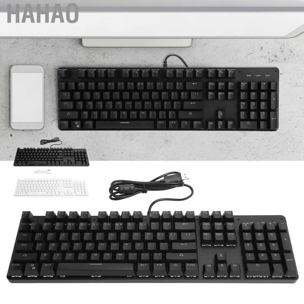 Hahao Game Keyboard Mechanical Blue Switch 104 Keys Color Hybrid E-Sport Computer Accessories