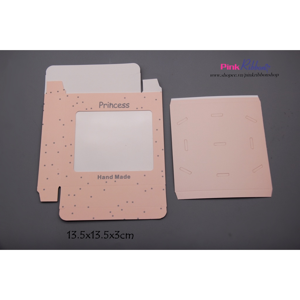 Hộp quà đựng set bờm/set kẹp màu hồng 2 cỡ