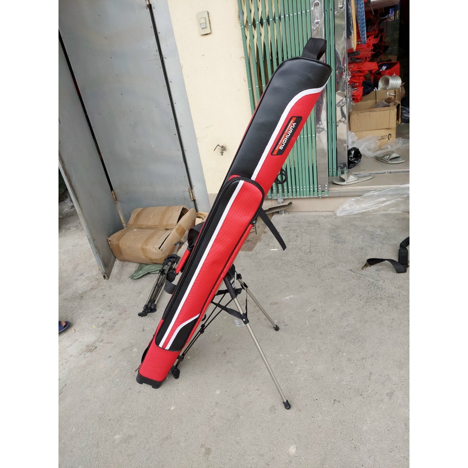 Bao đựng cần 1m25  2 ngăn, có chân chống, bao đựng cần câu đài