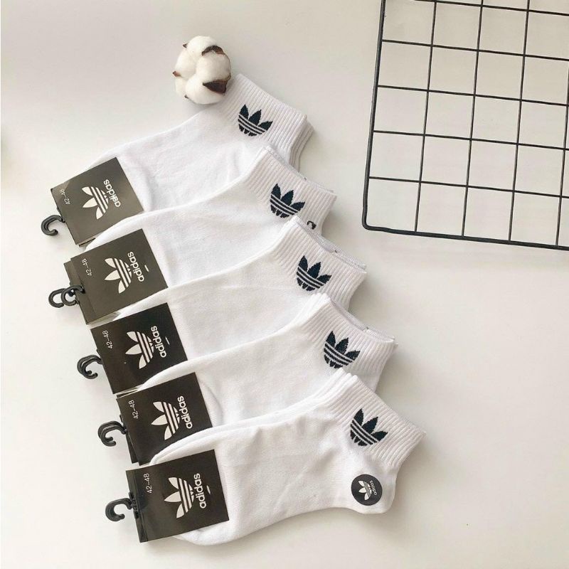 Sét 10 đôi tất Nam, Nữ Adidas, Nike cổ ngắn hai màu trắng, đen