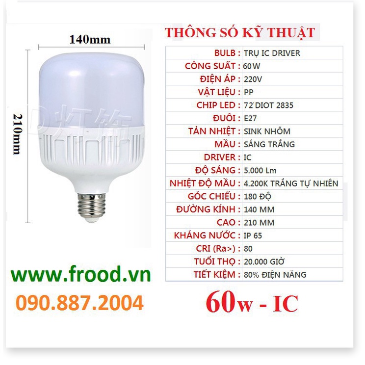 Bóng đèn LED 24w, 36w, 48w, 50w, 60w đui E27, sáng trắng, dạng trụ, 4U hoặc UFO vỏ nhôm vàng