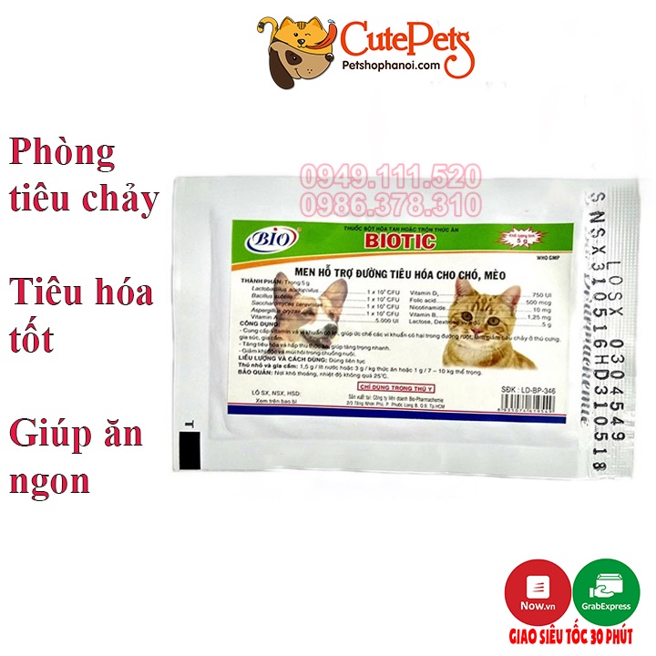 Men tiêu hóa cho chó mèo bio 5g - Phụ kiện thú cưng Hà Nội