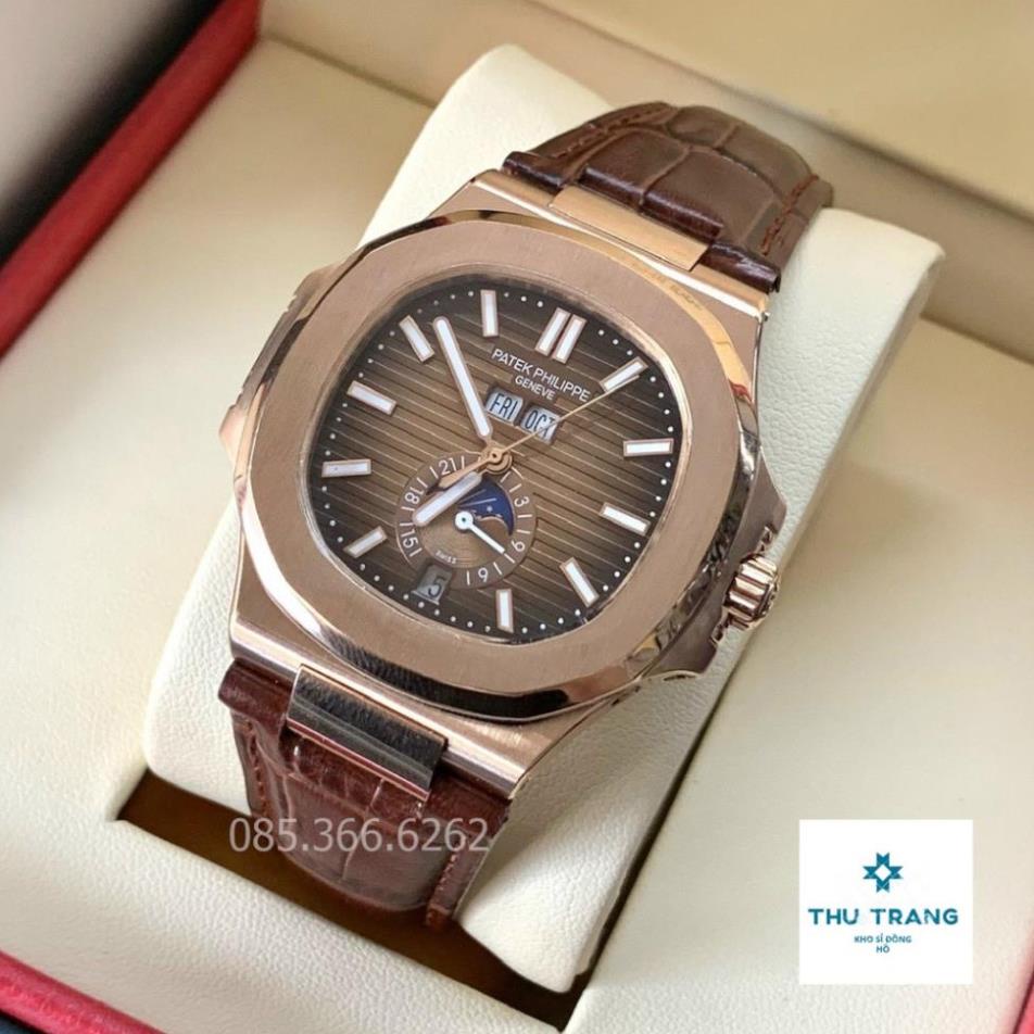Đồng Hồ Nam PT Philip Cơ Automatic Nhật, Mặt Saphire 41-42mm vuông trơn 4 MÀU nổi bật, Chống Nước 5ATM