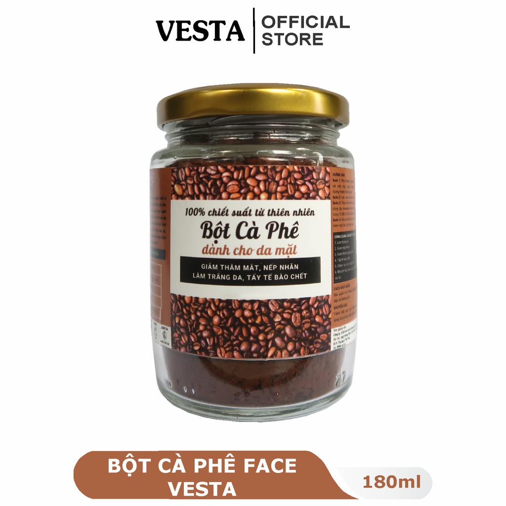 Bột Cà Phê Face Nguyên Chất Vesta Hủ 180ml