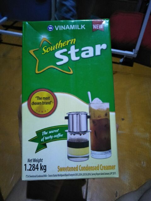 Ngôi sao Phương Nam sữa đặc có đường , khối lượng tịnh : 1,284kg