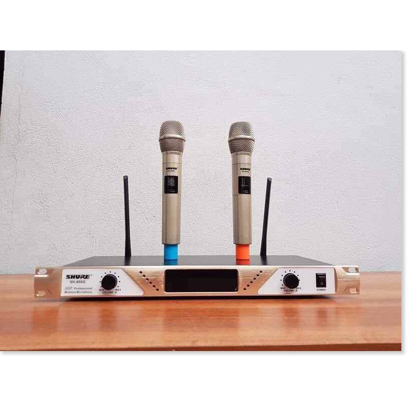 [SALE OFF 50 %] Bộ Đầu Thu+2 Mic không dây Cao Cấp SH-600G Hát Karaoke Gia Đình  Mic không dây  Shure SH-600G .Loại đầu