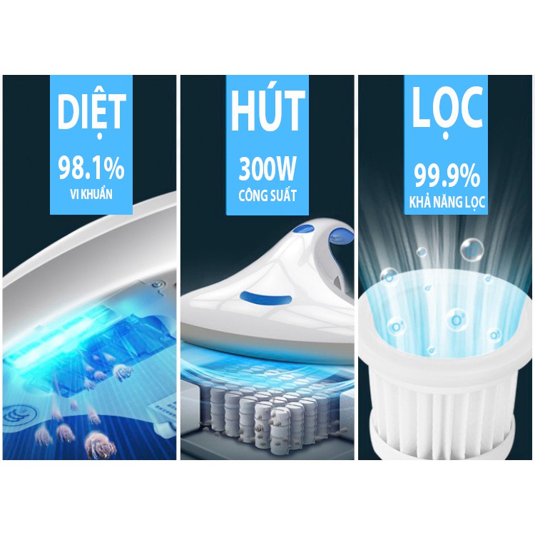 Máy hút bụi giường nệm diệt khuẩn tia UV Green Cook - BH chính hãng 12 tháng | BigBuy360 - bigbuy360.vn