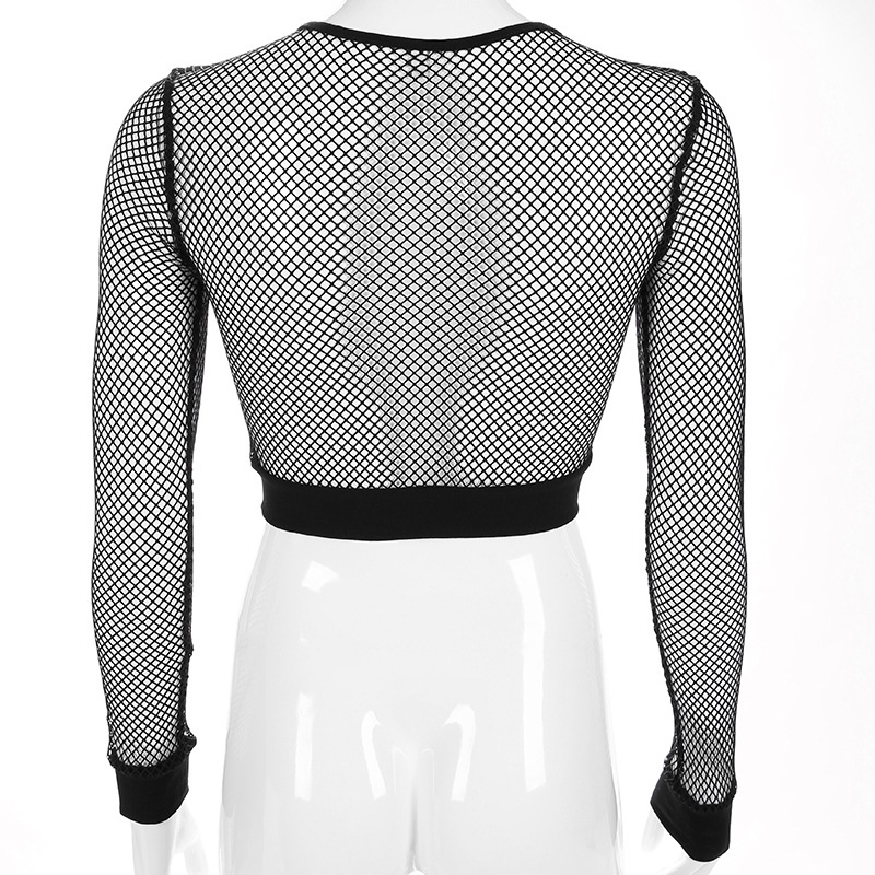 Áo thun croptop lưới TODOBLACK dài tay thời trang mùa hè quyến rũ cho nữ