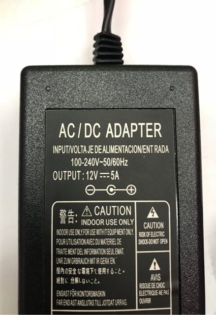 Nguồn 12v 5a adapter ( loại liền dây)
