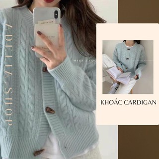 Khoác Len | Áo Khoác Len Nữ Khuy Sừng Dày Dặn Nhiều Màu Mùa Đông 2021, Cardigan Dài Tay Trơn Dễ Thương Học Sinh